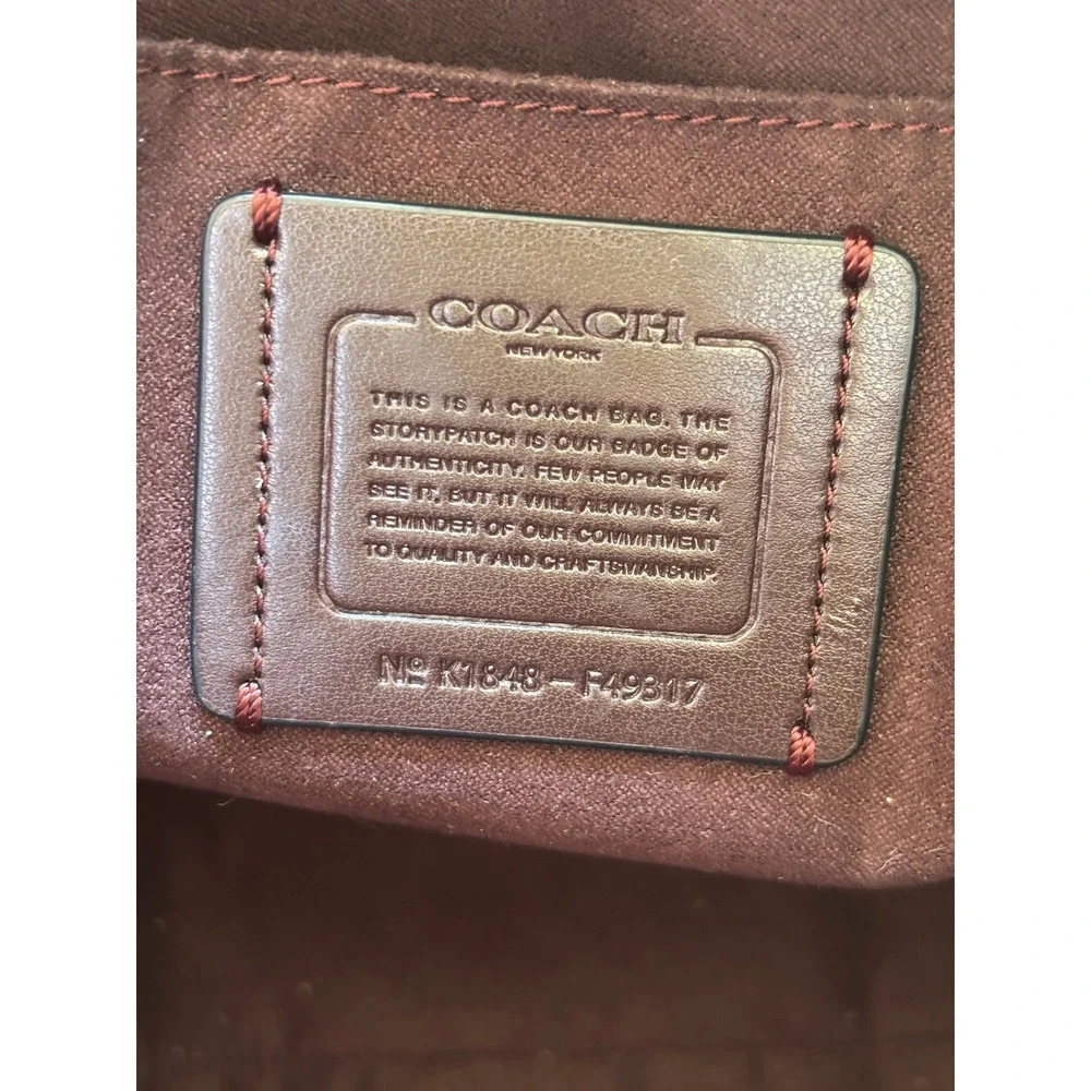 Coach Black Embossed Signature Leather Small Kelsey Satchel Gold Chain Detail - Picture 11 of 14